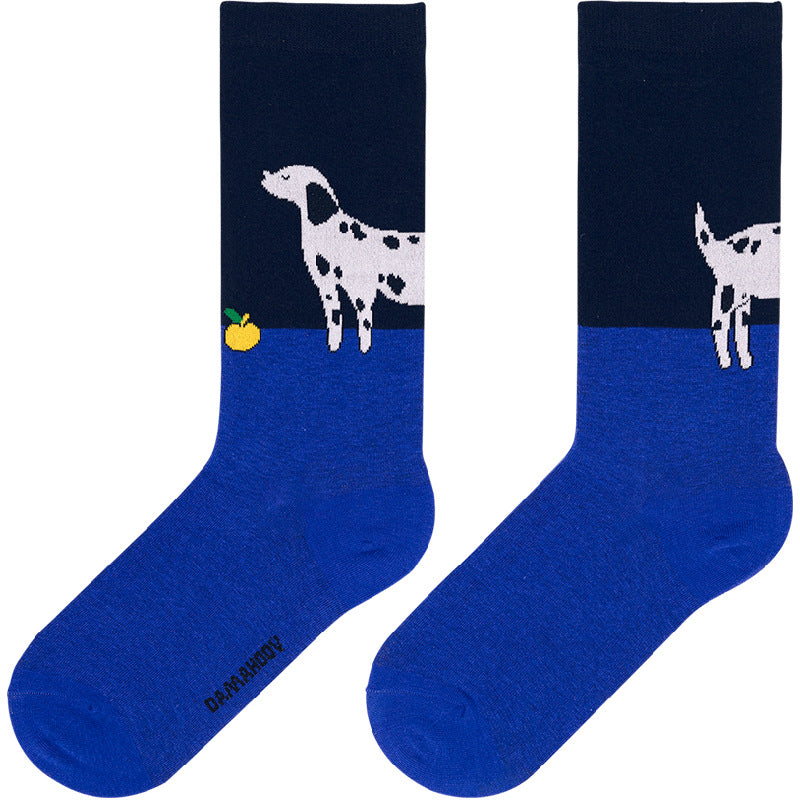 Winter Color Animal Series Cotton Socks Men's