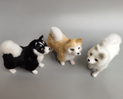 Children's Toy Faux Fur Husky  Decoration Ornament