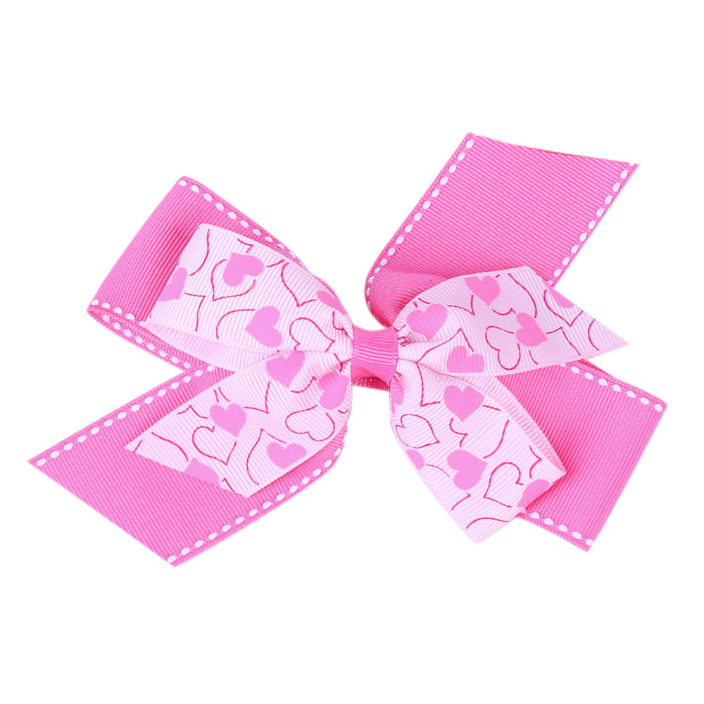 Children's Heart Shaped Dovetail Bow Hair Clip