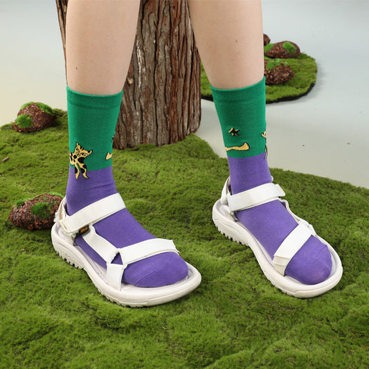Winter Color Animal Series Cotton Socks Men's
