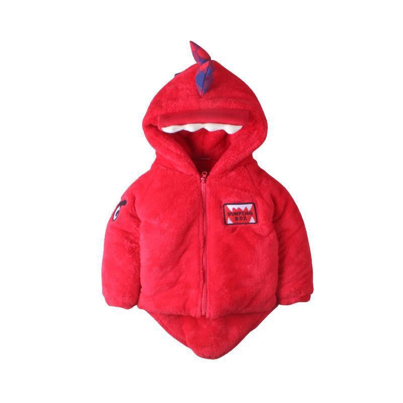 Dinosaur Cotton Coat Boys And Girls Double-sided Fleece