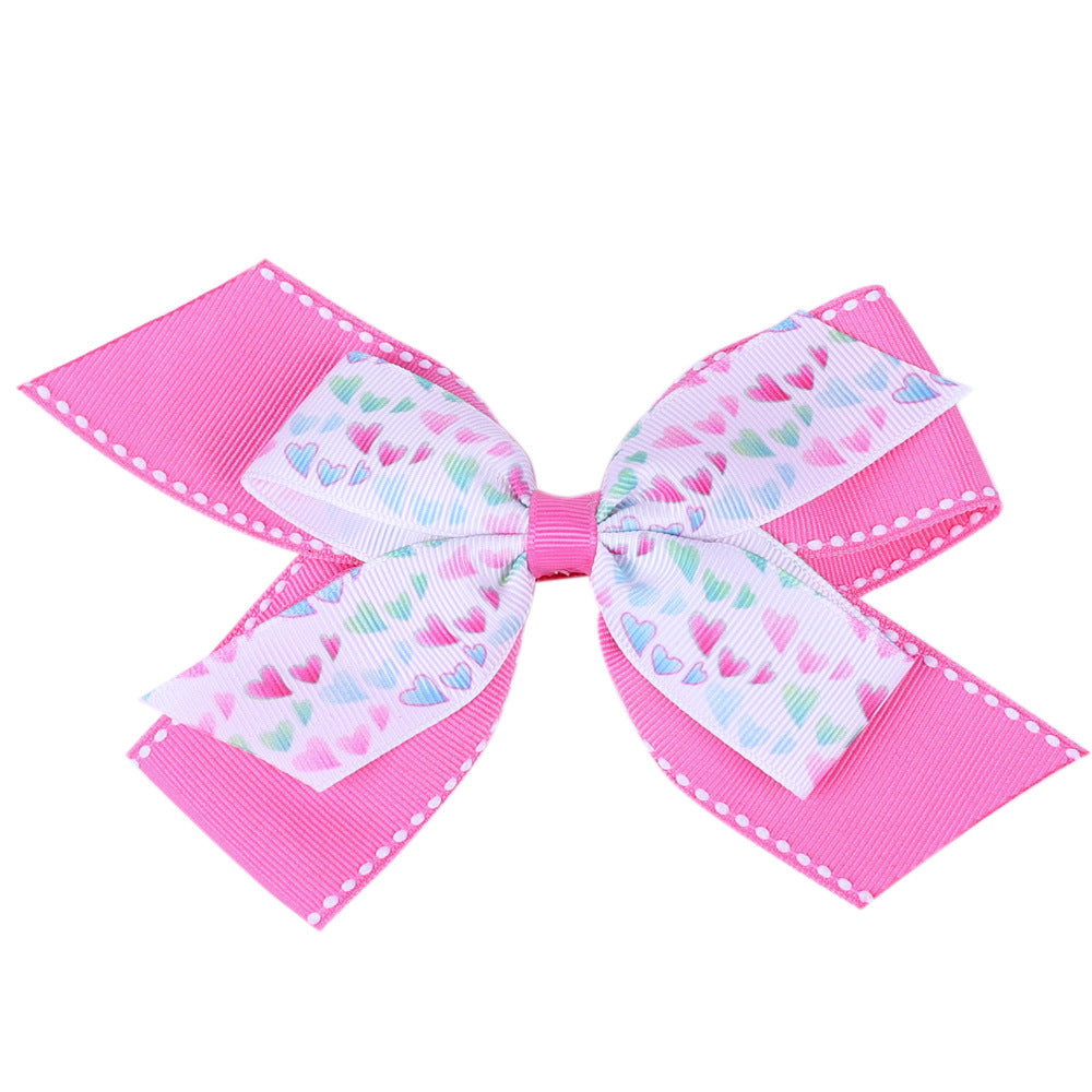 Children's Heart Shaped Dovetail Bow Hair Clip
