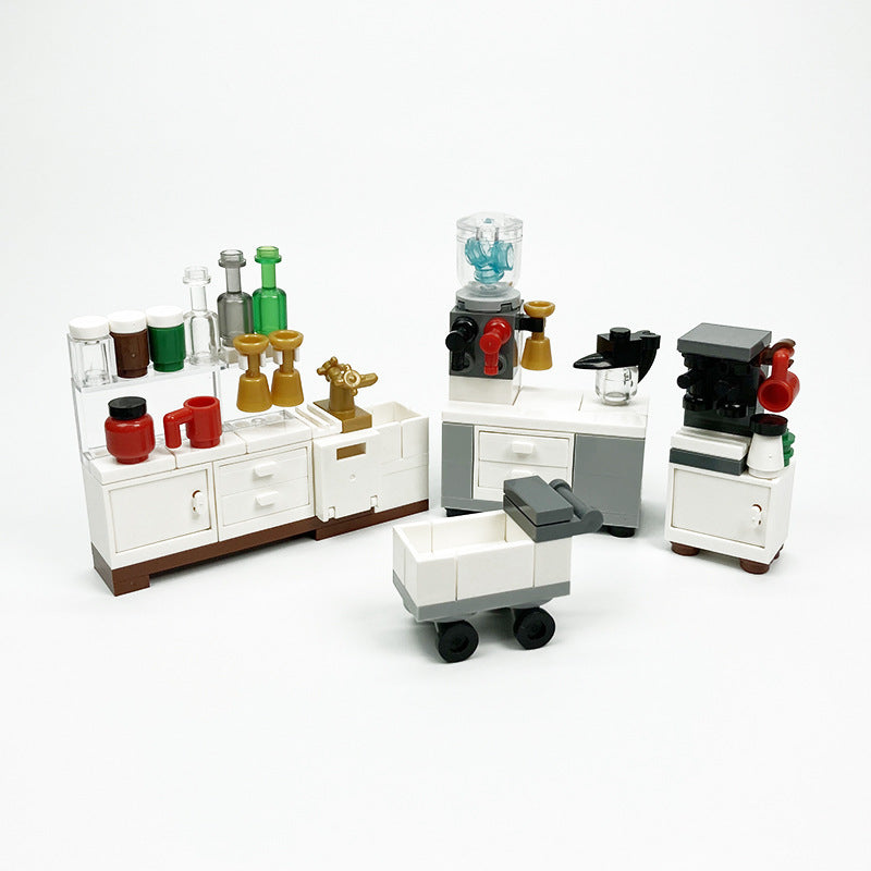 Cabinet Creative Toys Tableware Appliance Building Blocks