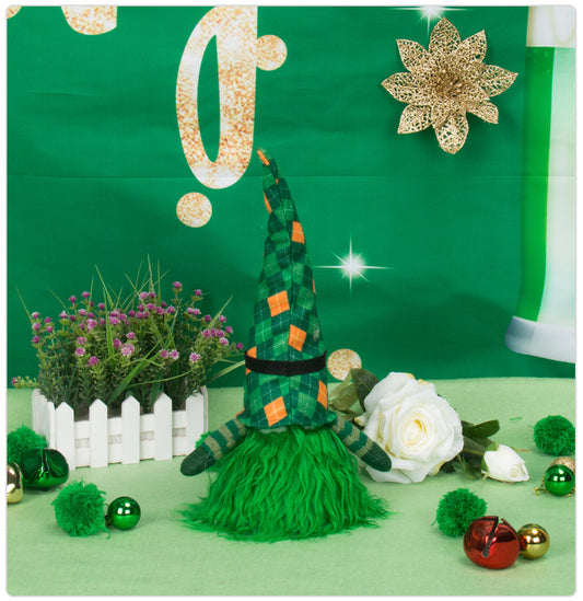 Figurine Green Hat Festival Faceless Doll Window Ornament
