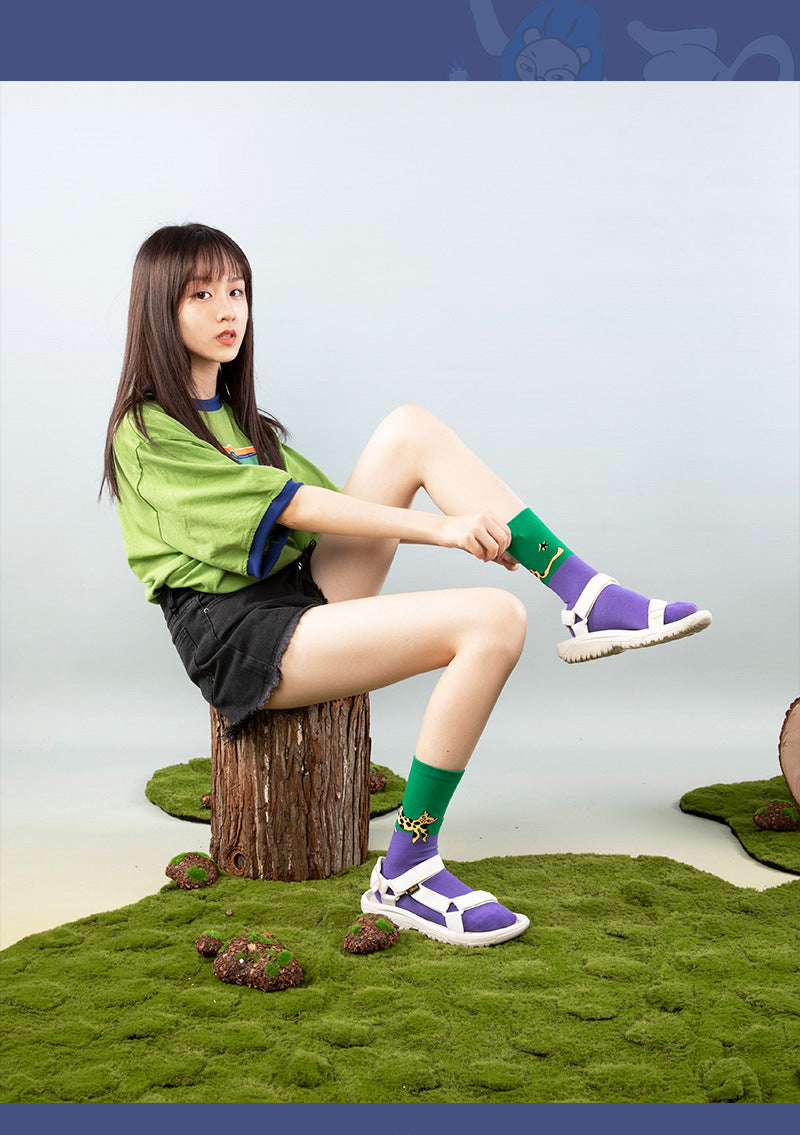 Winter Color Animal Series Cotton Socks Men's