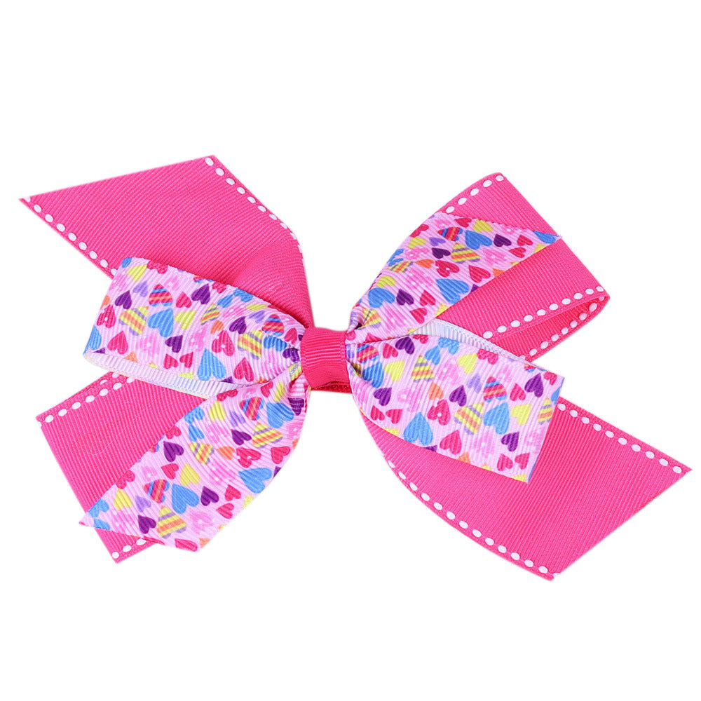 Children's Heart Shaped Dovetail Bow Hair Clip