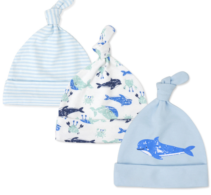 Baby hat 0-6 months newborn cotton baby cap men and women baby spring and summer 3 pieces