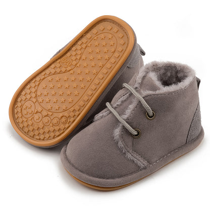 Warm And Velvet Baby Rubber-soled Non-slip Toddler Shoes