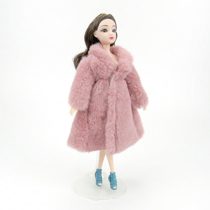 Casual Girl Doll Fashion Plush Coat Cloak
