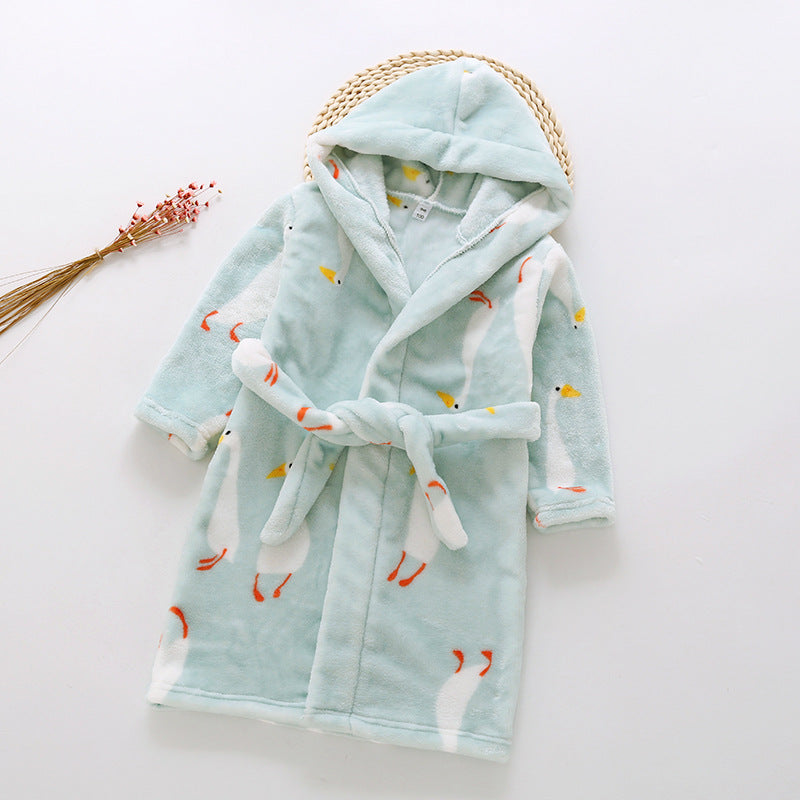 Children's flannel bathrobes