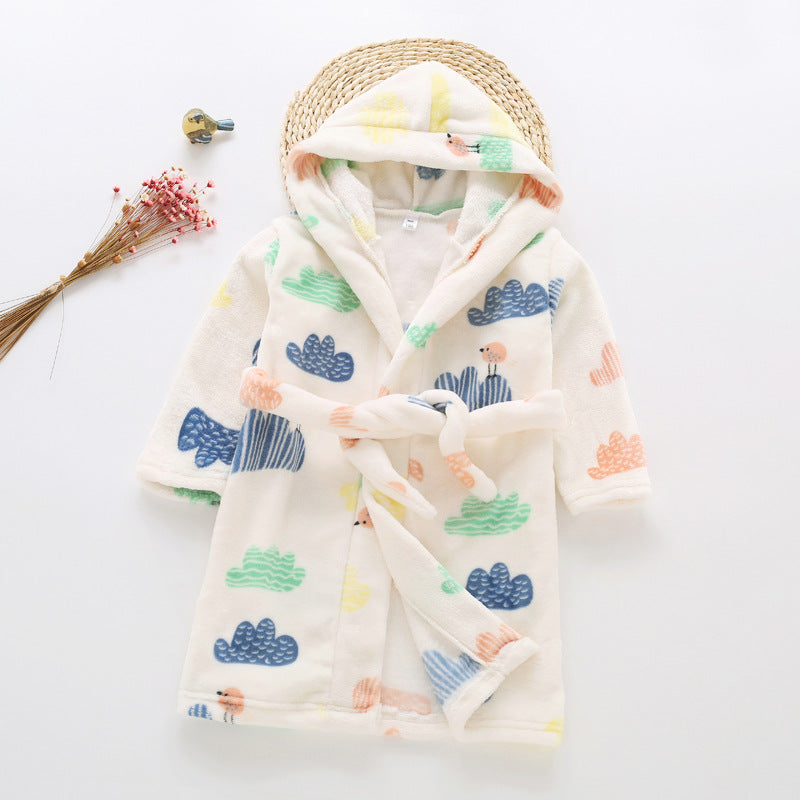 Children's flannel bathrobes