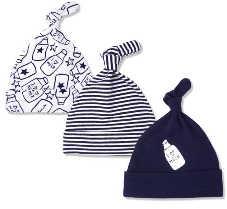 Baby hat 0-6 months newborn cotton baby cap men and women baby spring and summer 3 pieces