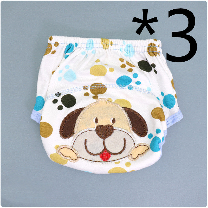Summer Embroidered Baby Cotton Learning Pants  Diaper Pocket  Waterproof Training Pants  Leak-Proof Breathable Bread Pants
