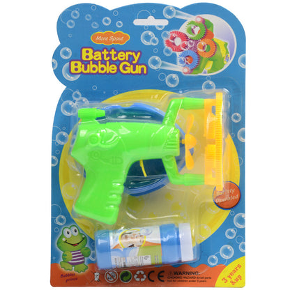 Electric Automatic Bubble Blower Maker Machine Gun with Mini Fan Kids Outdoor Sports Educational Toys