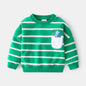 2021 Spring Boys Striped Sweater Casual Loose Round Neck Pullover Sweater Cotton