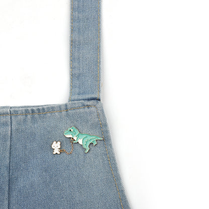 Rabbit dinosaur brooch cute badge