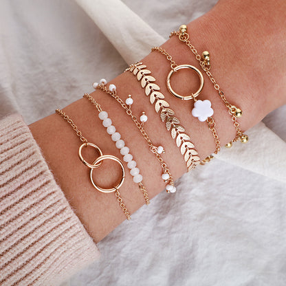 European And American Personality Small Flower Arrow Leaf Bracelet