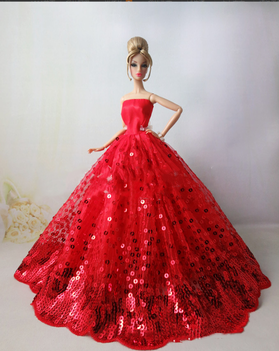 Sequin All Inclusive Doll  Wedding Dress