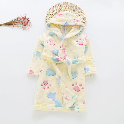 Children's flannel bathrobes