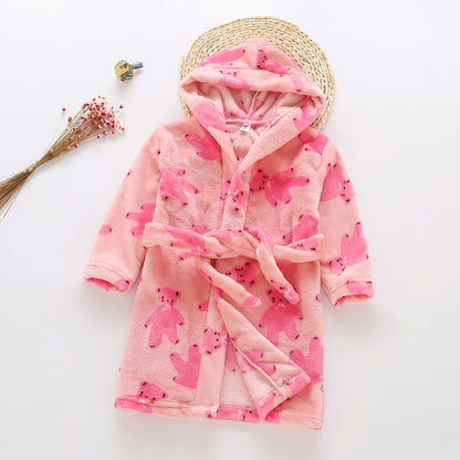 Children's flannel bathrobes