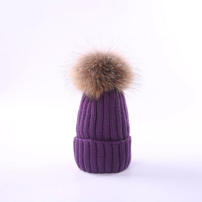 Autumn and winter new scorpion hair ball children's wool hat