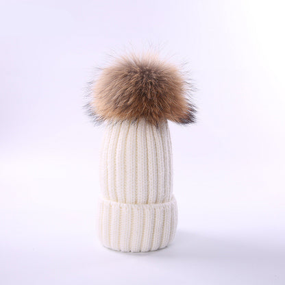 Autumn and winter new scorpion hair ball children's wool hat