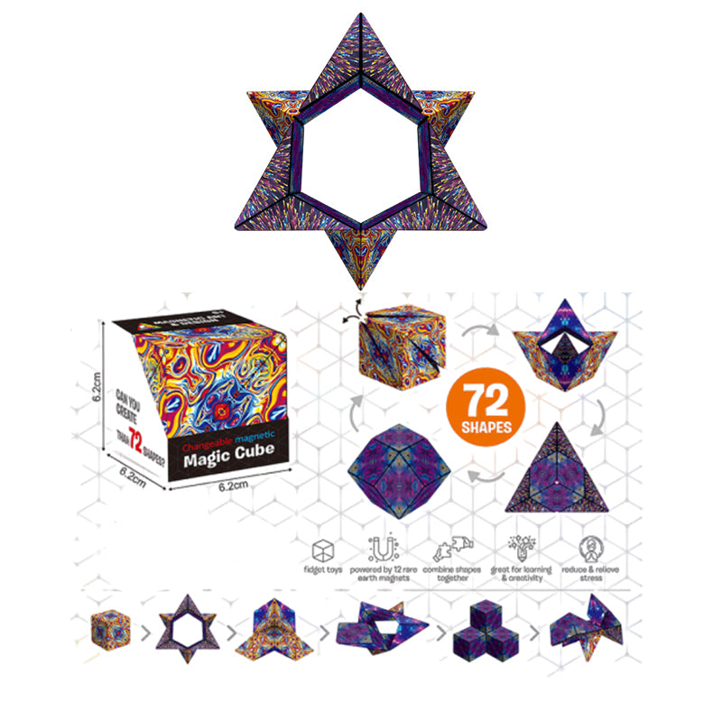 Magnetic Variety Rubik's Cube Geometric Standing Block Puzzle