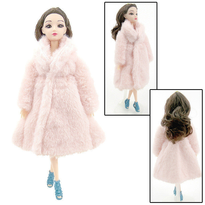 Casual Girl Doll Fashion Plush Coat Cloak