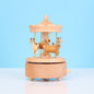 Wooden building model music box birthday gift