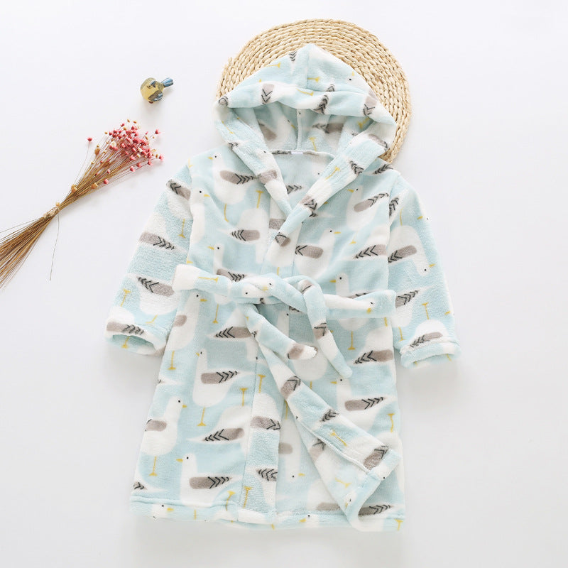 Children's flannel bathrobes