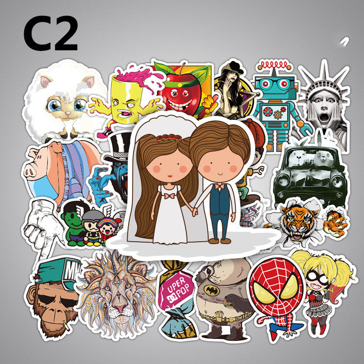 Stickers For Laptop Skateboard Luggage Bike Styling Car Doodle