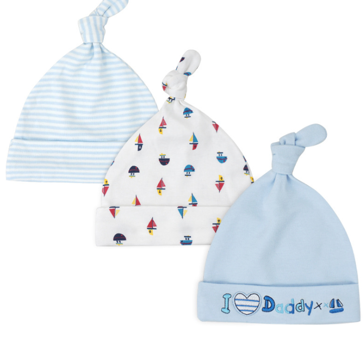 Baby hat 0-6 months newborn cotton baby cap men and women baby spring and summer 3 pieces