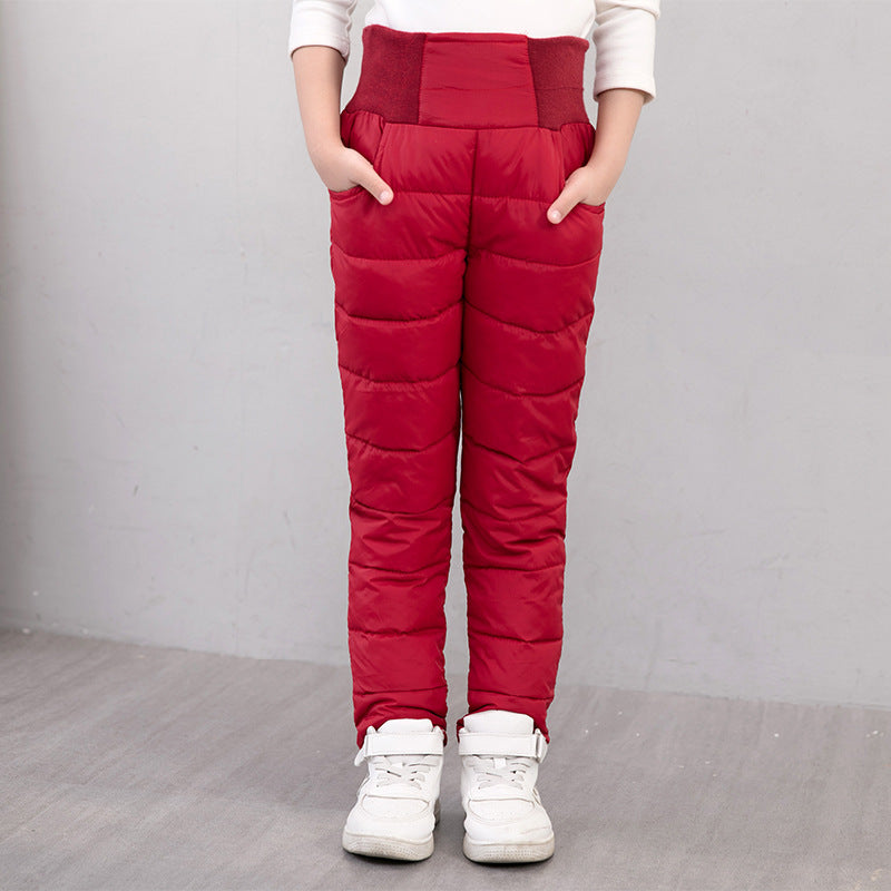Children's High-waisted Warm Cotton Trousers