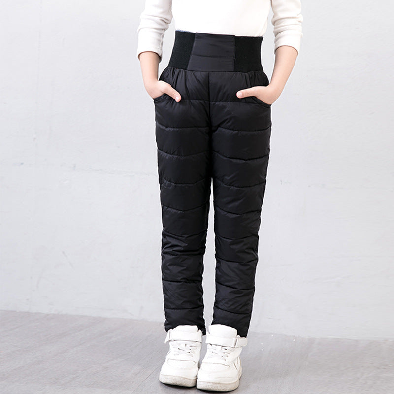 Children's High-waisted Warm Cotton Trousers