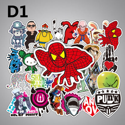 Stickers For Laptop Skateboard Luggage Bike Styling Car Doodle