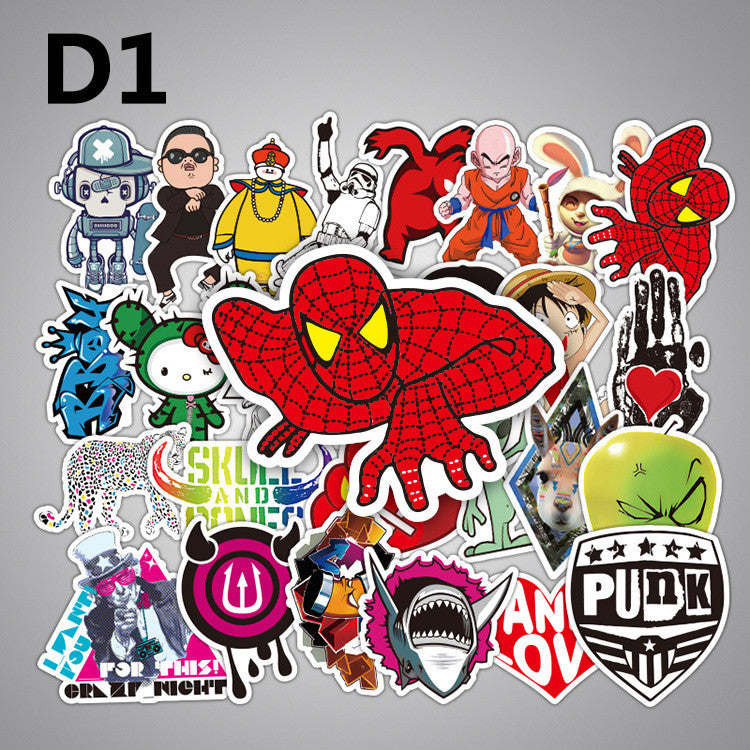 Stickers For Laptop Skateboard Luggage Bike Styling Car Doodle