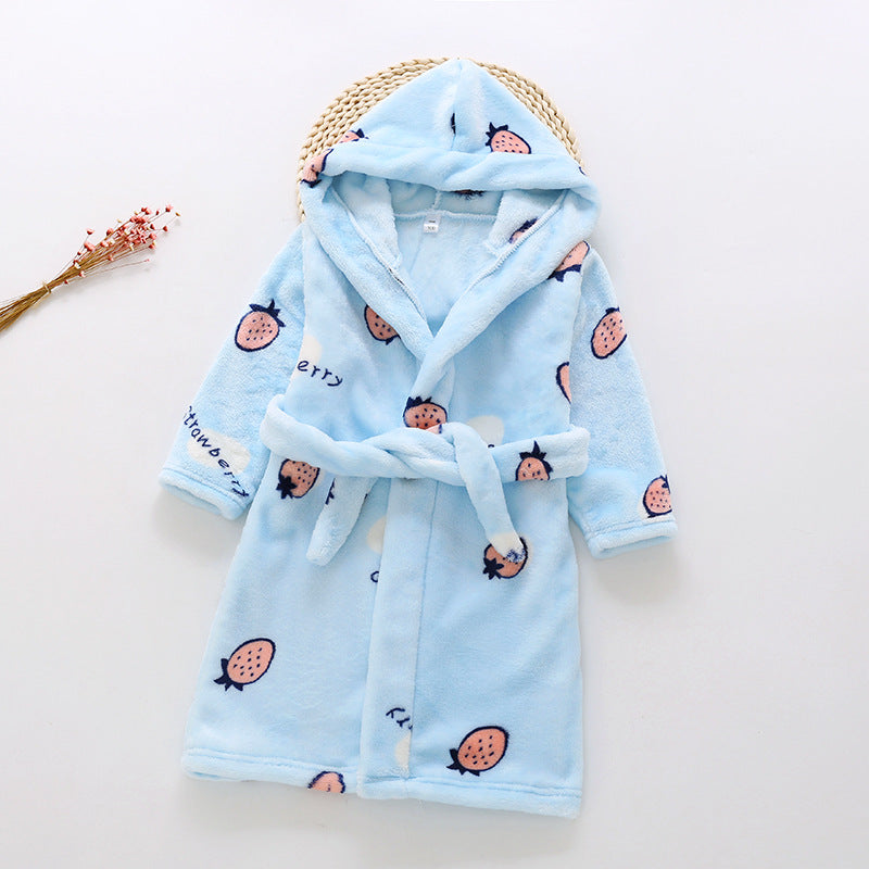 Children's flannel bathrobes