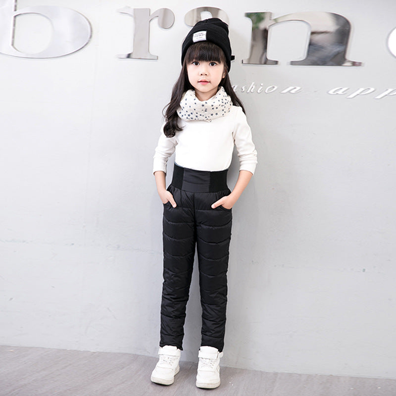Children's High-waisted Warm Cotton Trousers