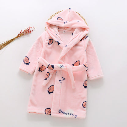 Children's flannel bathrobes
