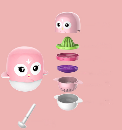 Food Masher Set Portable Mash and Serve Bowl Vegetables Fruit Homemade Baby Food Ricer Juicer Pink
