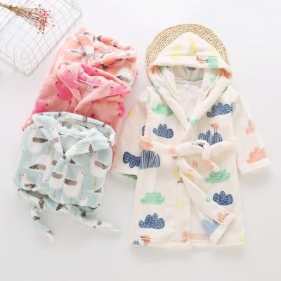 Children's flannel bathrobes