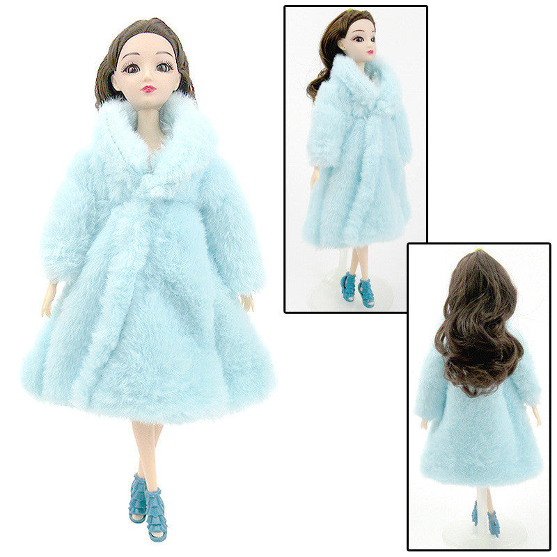 Casual Girl Doll Fashion Plush Coat Cloak
