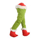 Christmas Thief Stole Burlap Wreath Santa Legs Decoration, Festival Door Wall Family Gifts Reusable Bowknot Hoop