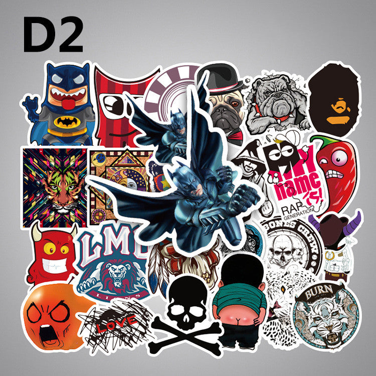 Stickers For Laptop Skateboard Luggage Bike Styling Car Doodle