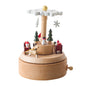 Wooden building model music box birthday gift