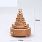 Wooden building model music box birthday gift