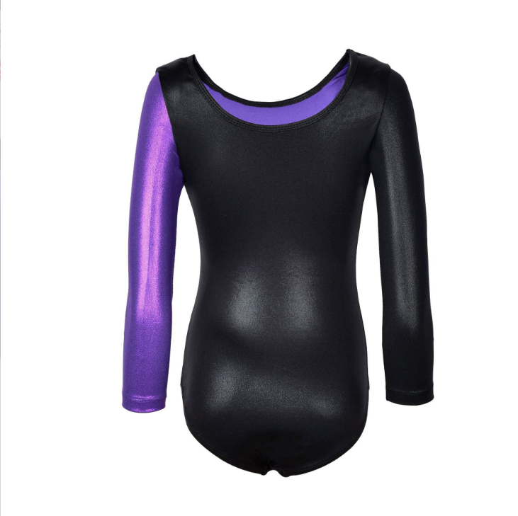 Girls' Long-sleeved Ballet Dress With Diamonds And Breathable