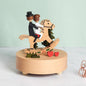 Wooden building model music box birthday gift