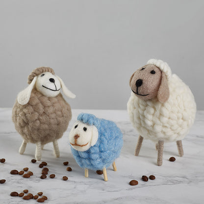 Home Decoration Felt Sheep Miniature Decoration Figurines Holiday Party Supplies Accessories