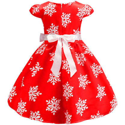 Children's Christmas Snowflake Print Princess